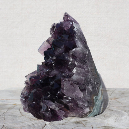 Raw Amethyst Crystal Cluster – Blue-Green Agate Display – amethyst clusters