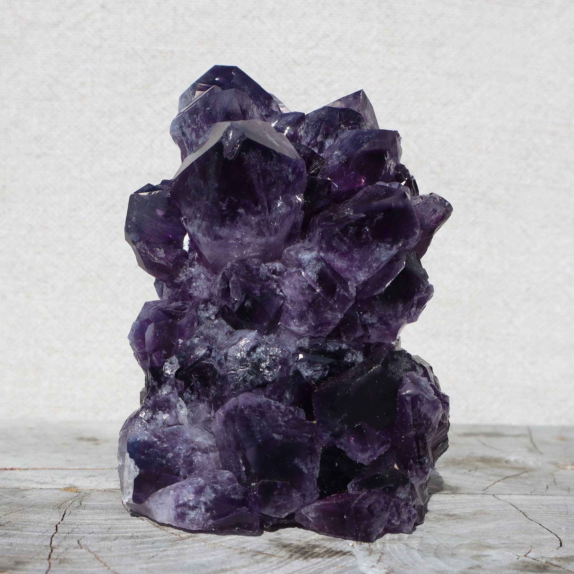 Cut Base Crystal Cluster | Blue Green Agate & Basalt – amethyst clusters