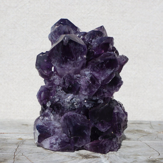 Cut Base Crystal Cluster | Blue Green Agate & Basalt – amethyst clusters