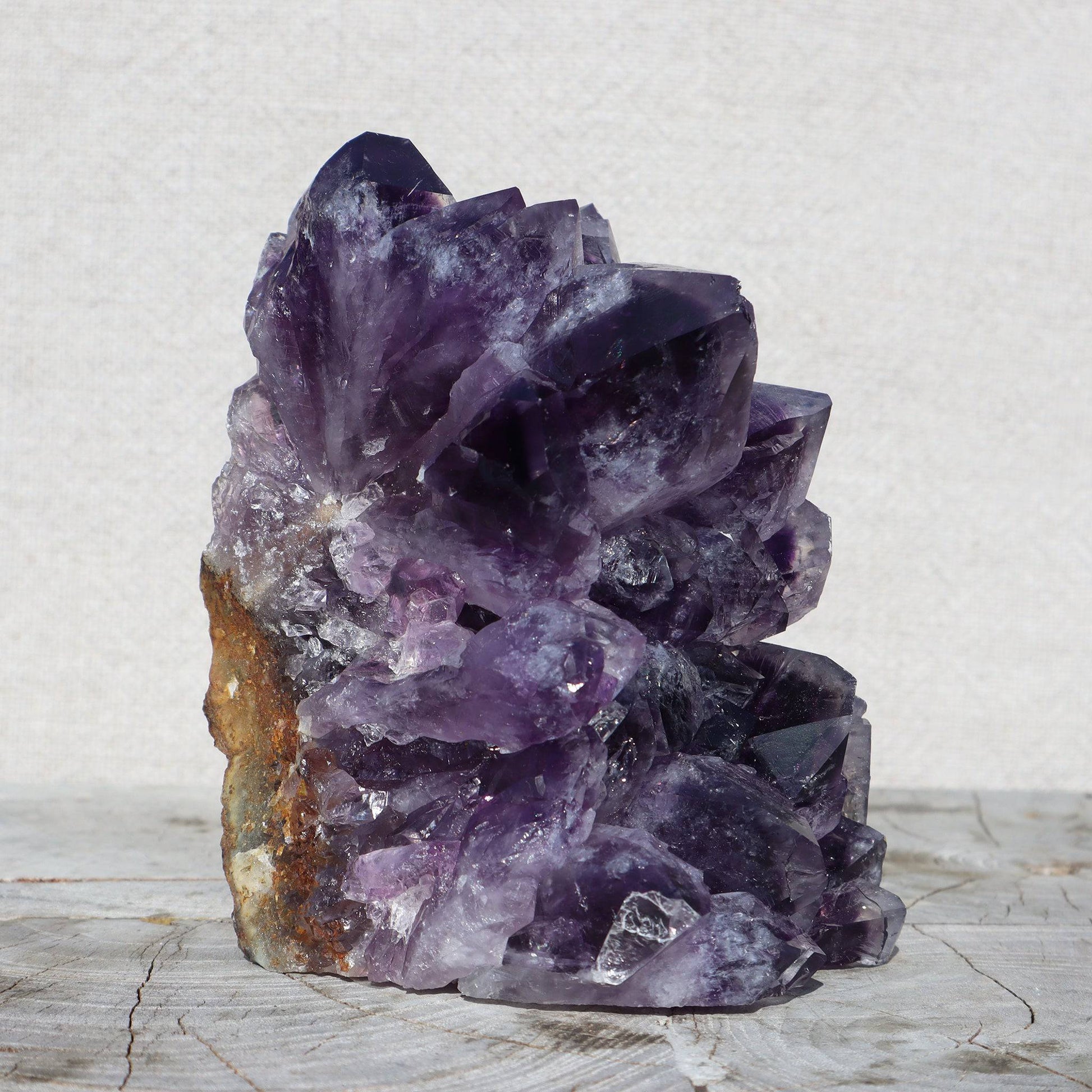 Cut Base Crystal Cluster | Blue Green Agate & Basalt – amethyst clusters