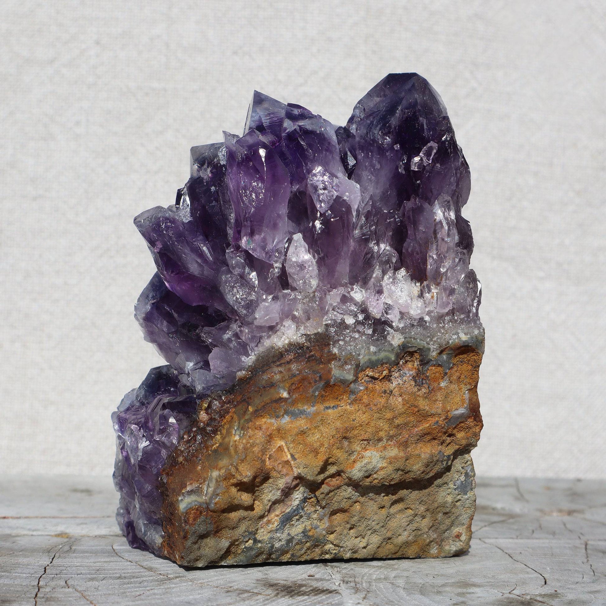 Cut Base Crystal Cluster | Blue Green Agate & Basalt – amethyst clusters