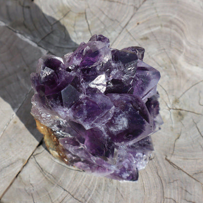 Cut Base Crystal Cluster | Blue Green Agate & Basalt – amethyst clusters