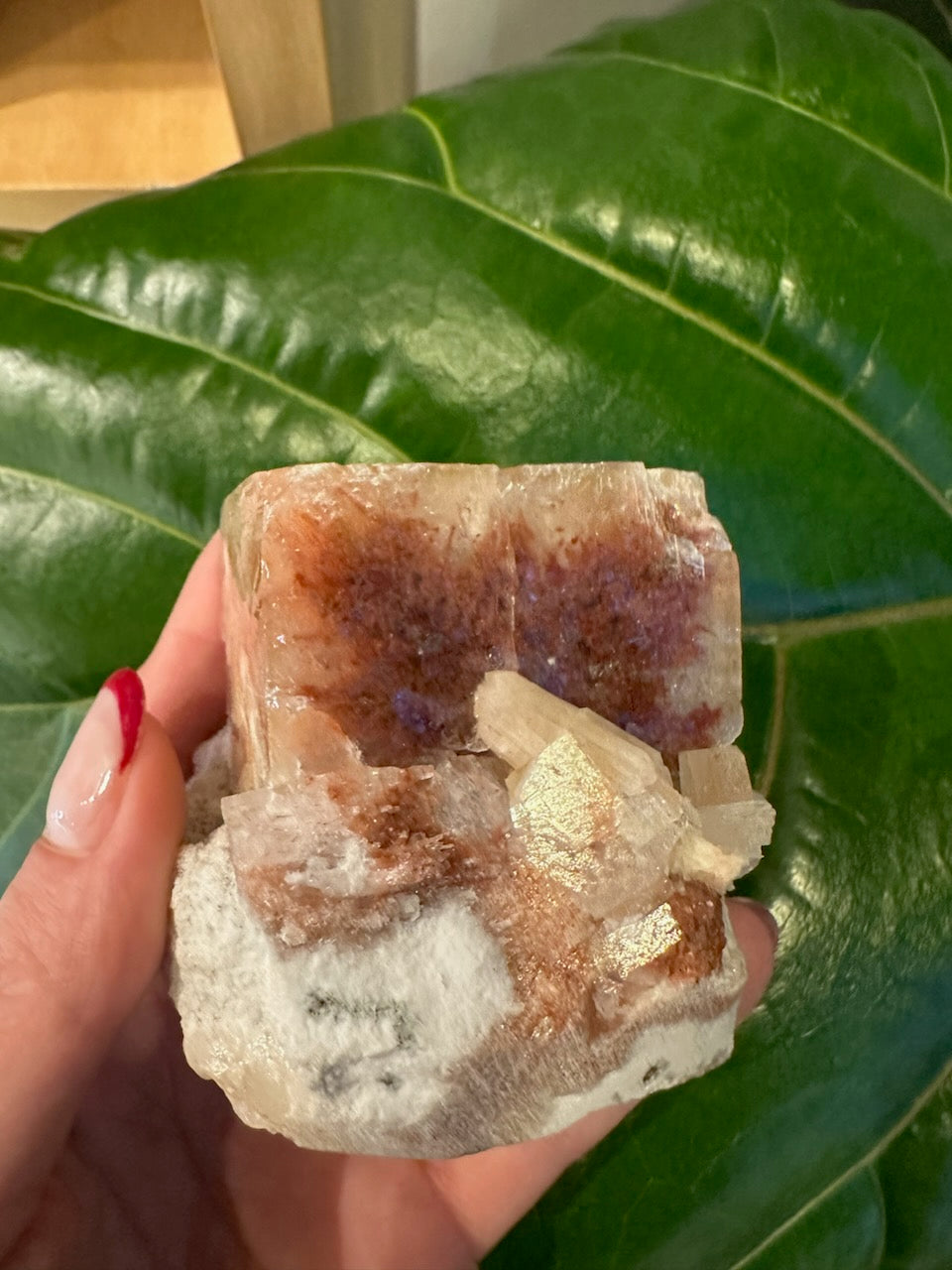 Red Apophyllite Cube (XL) from Pune, India – Form 2 Minerals