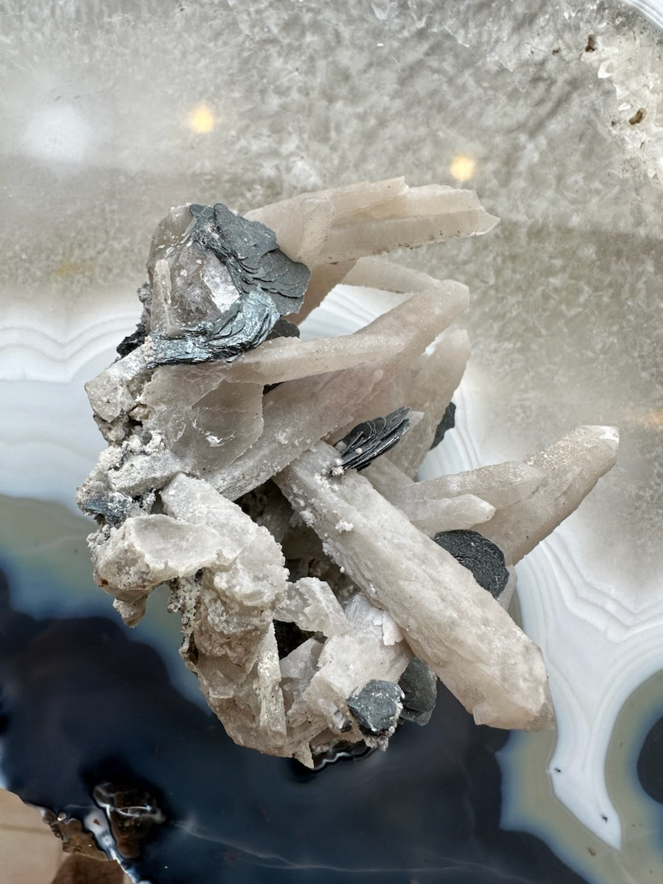 Dogtooth Calcite Cluster with Mica