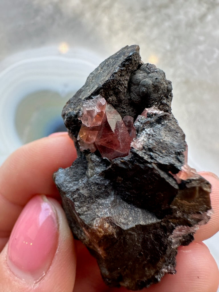 Rhodochrosite Gems on Matrix from Brazil – Minerals
