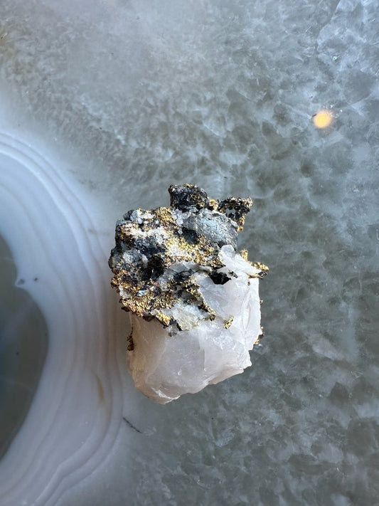 Crystalline Gold with Arsenopyrite on Quartz Sierra Co., Alleghany, California – Minerals
