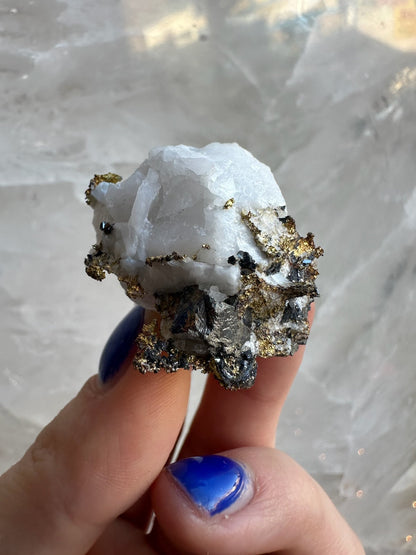 Crystalline Gold with Arsenopyrite on Quartz Sierra Co., Alleghany, California – Minerals