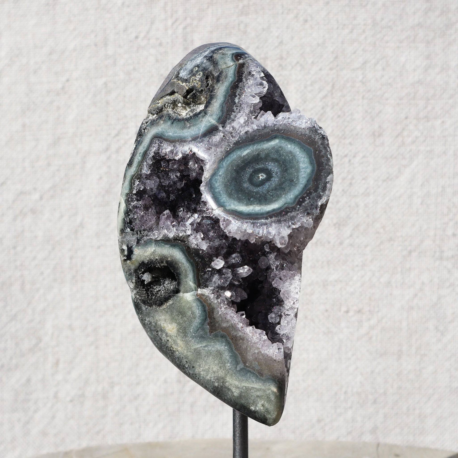 Rare Amethyst Geode Stalactites on Stand &nbsp; – Rare Mounted Amethyst Stalactites