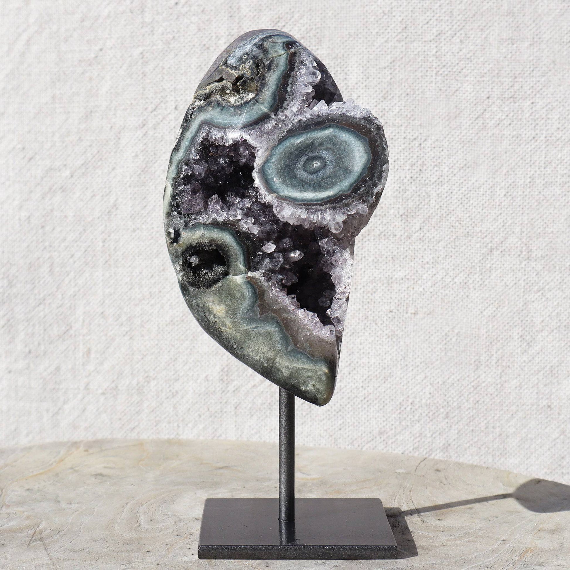 Rare Amethyst Geode Stalactites on Stand &nbsp; – Rare Mounted Amethyst Stalactites