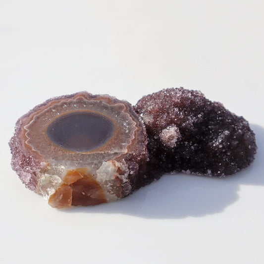 Amethyst Geode Slice “A CHICK” – small, playful, and naturally shaped like a young bird. – Rare Amethyst Cluster Stalactites Uruguay
