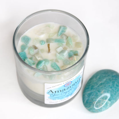 Amazonite Crystal Chakra Candle