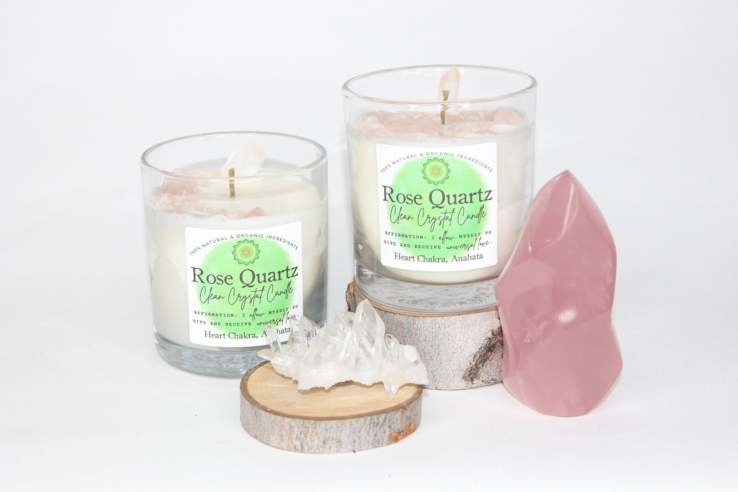 Rose Quartz Clean Crystal Candle