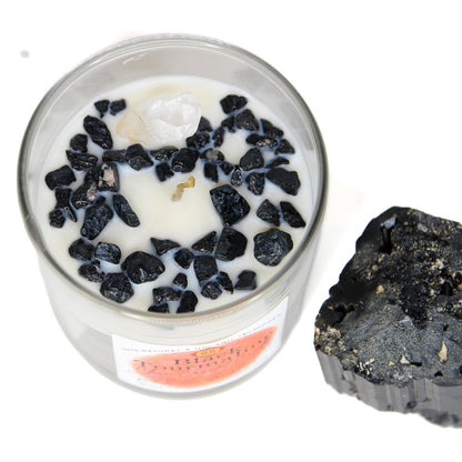 Black Tourmaline Crystal Chakra Candle