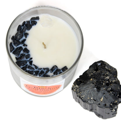 Black Tourmaline Crystal Chakra Candle