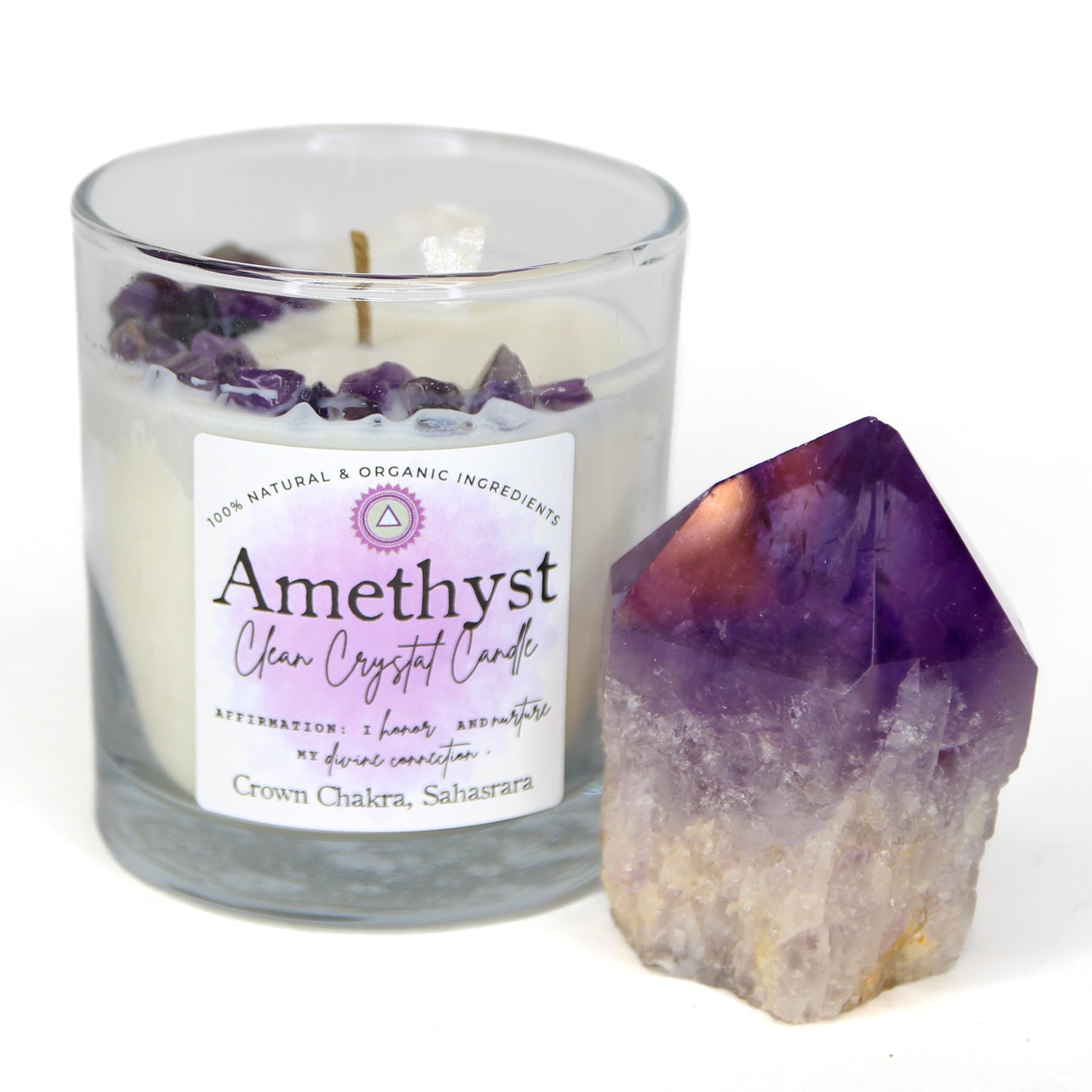 Amethyst Crystal Chakra Candle