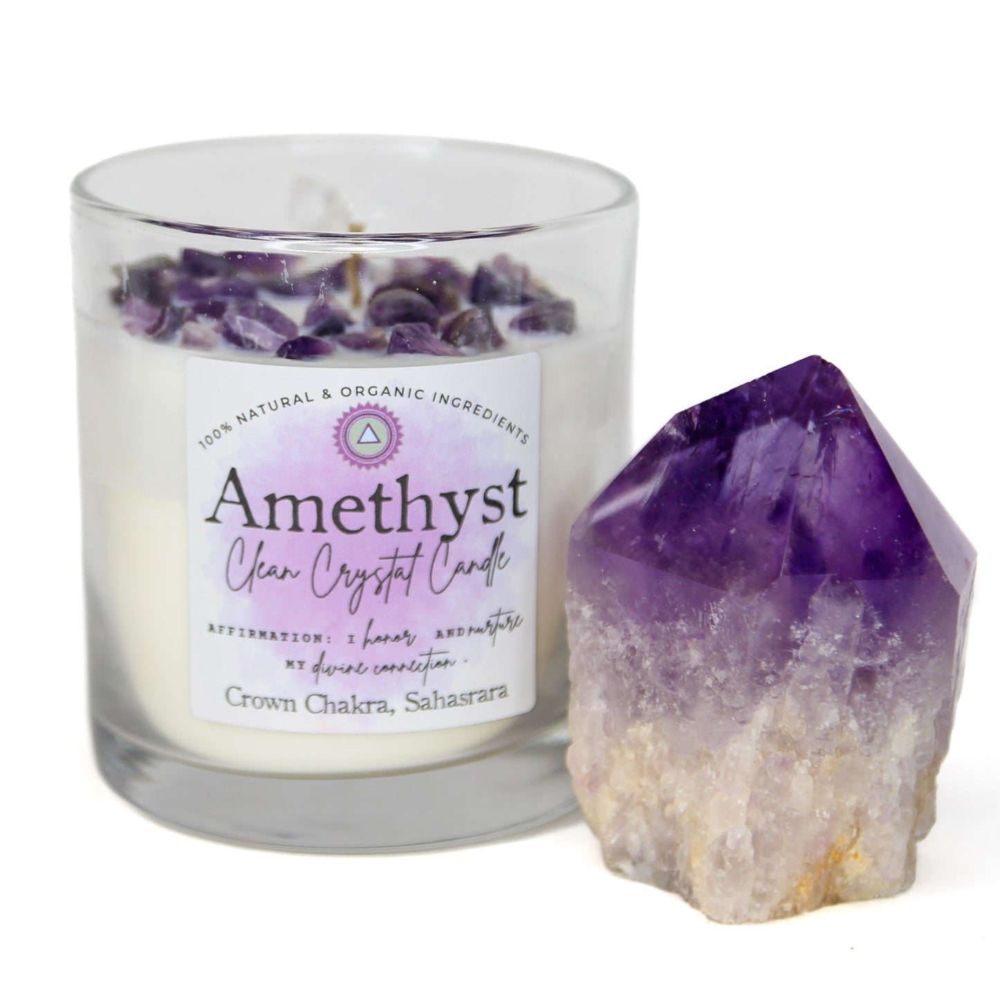 Amethyst Crystal Chakra Candle