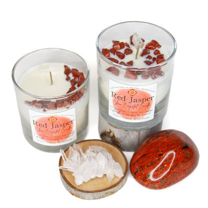 Red Jasper Clean Crystal Candle
