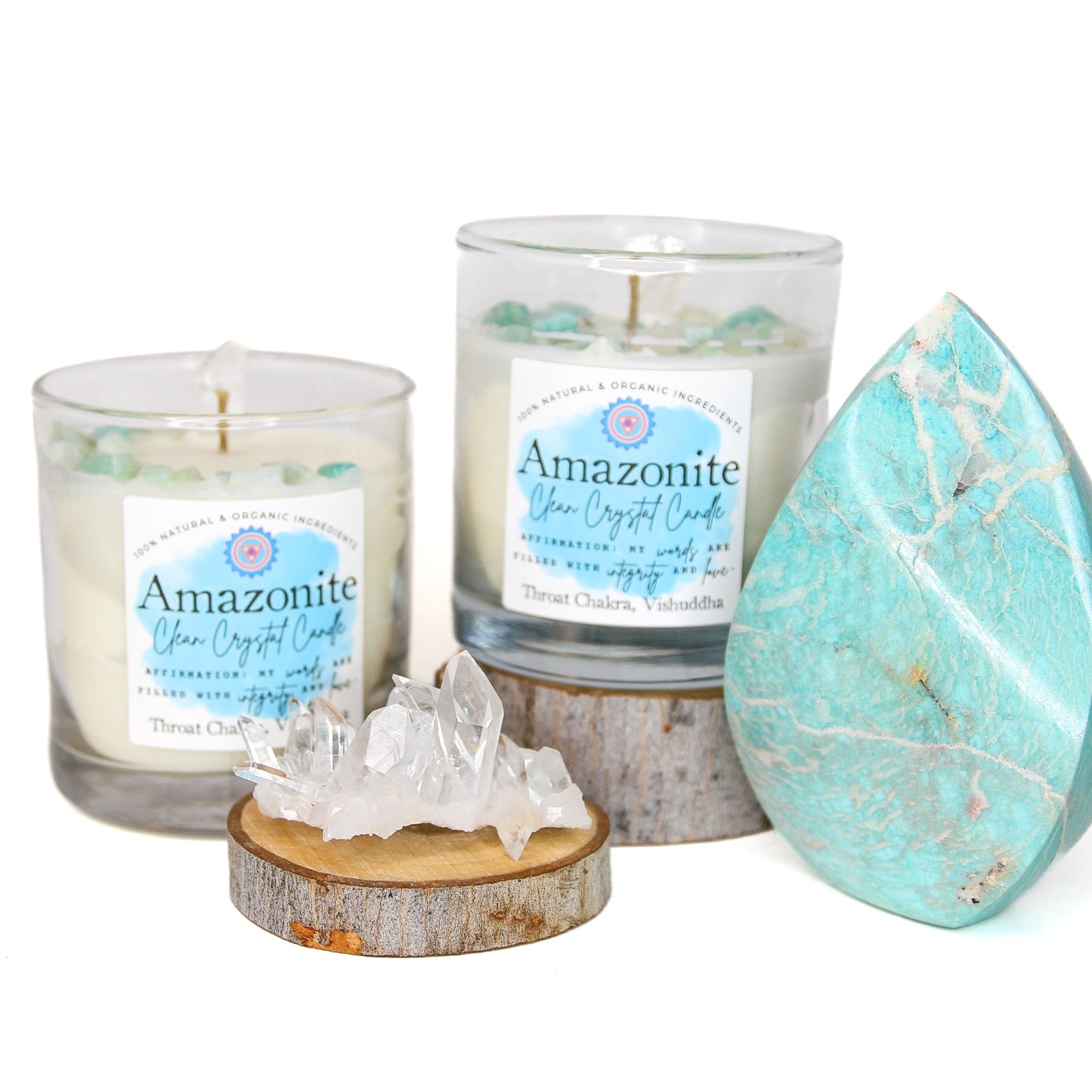 Amazonite Crystal Chakra Candle