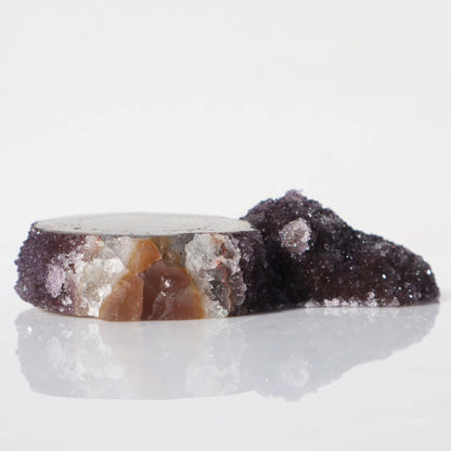 Amethyst Geode Slice “A CHICK” – small, playful, and naturally shaped like a young bird. – Rare Amethyst Cluster Stalactites Uruguay