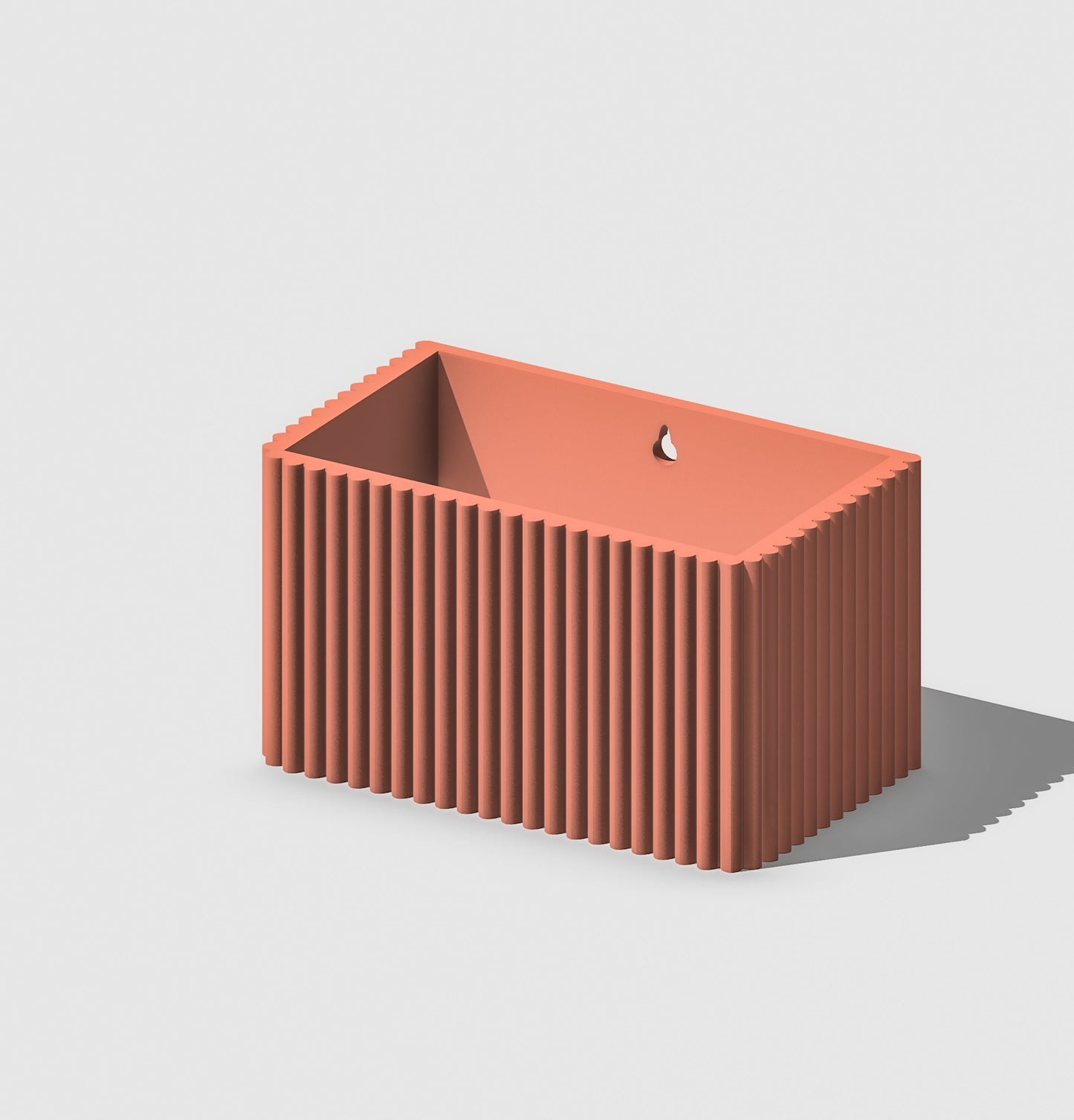 Ribbed Wall Planter Rectangle | 3D Printed Hanging Plant Pot – Wall Planter