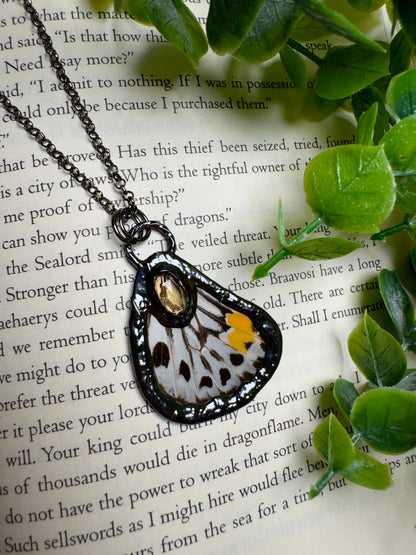 Butterfly Wing and Citrine Necklace – Necklace