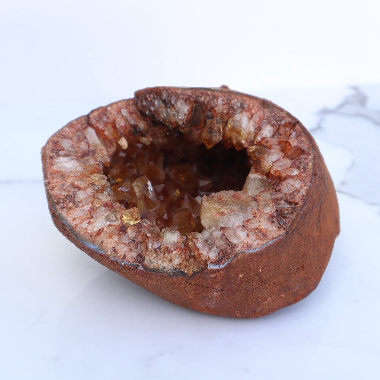 RUST TONED GEODE – Citrine Quartz Geode