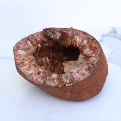 RUST TONED GEODE – Citrine Quartz Geode