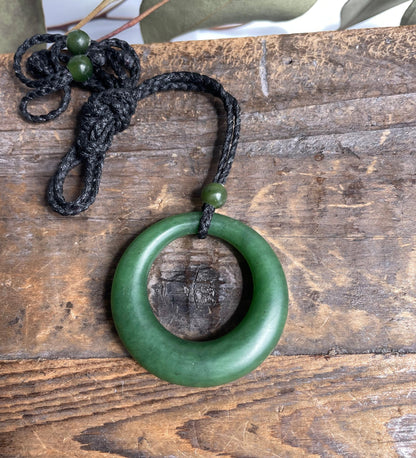 Round Jade Pendant 37.5mm – Natural Green Nephrite Jade Jewelry