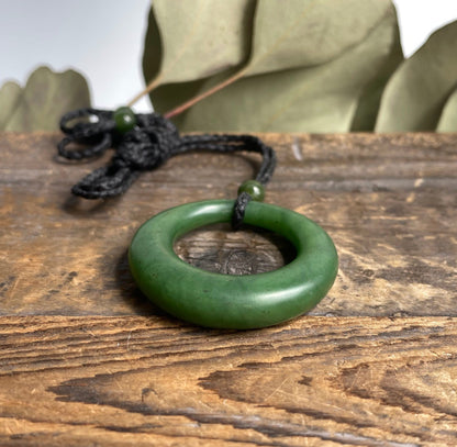 Round Jade Pendant 37.5mm – Natural Green Nephrite Jade Jewelry