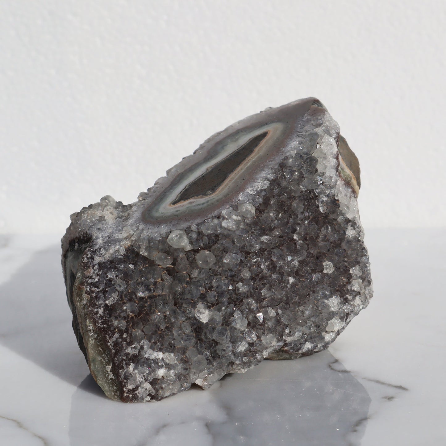 Grey-Toned Micro-Crystals – Rare Quartz Geodes