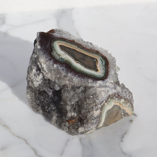 Grey-Toned Micro-Crystals – Rare Quartz Geodes