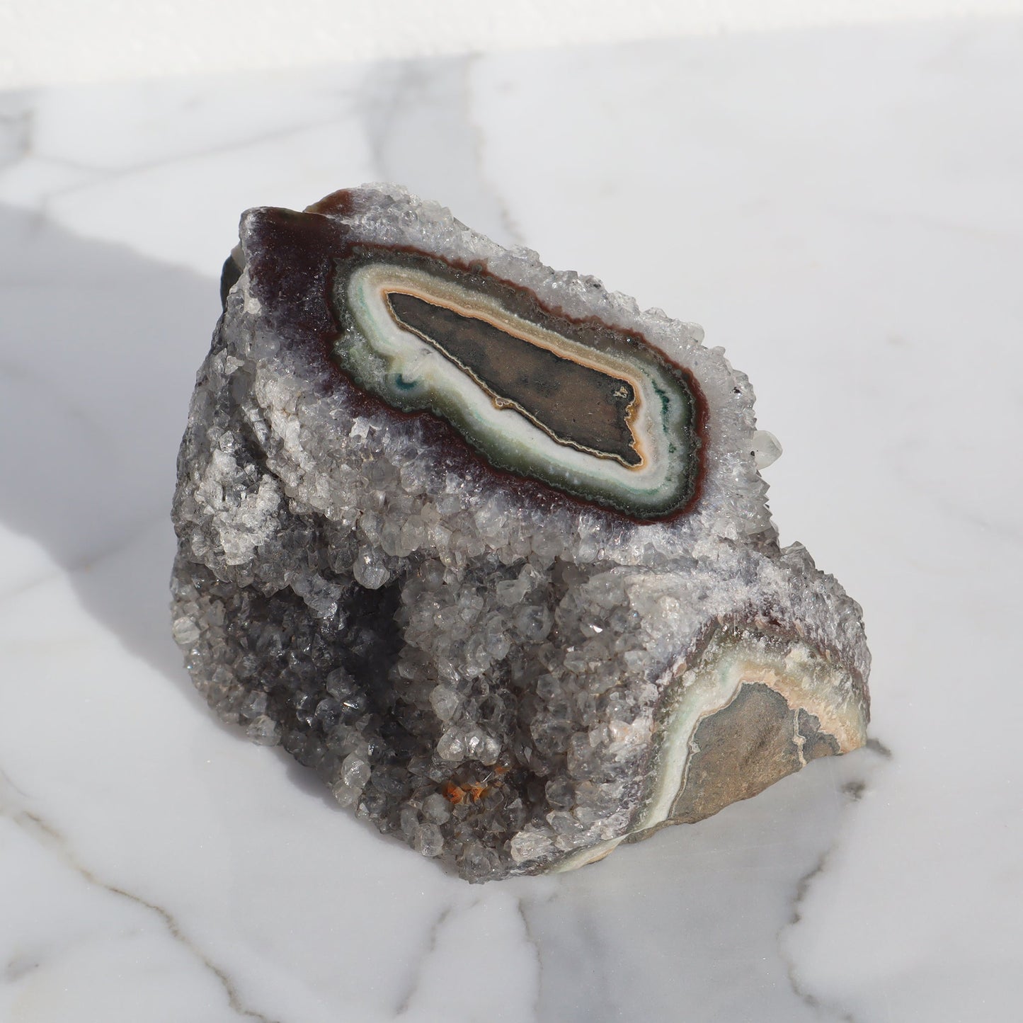 Grey-Toned Micro-Crystals – Rare Quartz Geodes