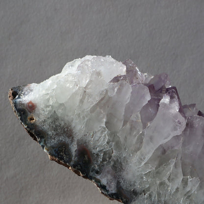 Rugged Crown Amethyst Geode Slice | Basalt & Agate Display – Rare Quartz Geodes