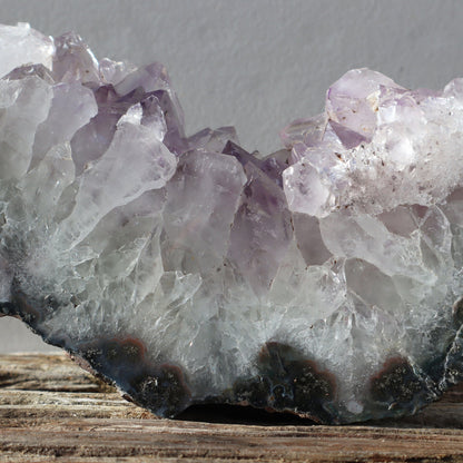 Rugged Crown Amethyst Geode Slice | Basalt & Agate Display – Rare Quartz Geodes