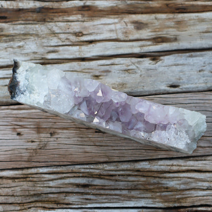 Rugged Crown Amethyst Geode Slice | Basalt & Agate Display – Rare Quartz Geodes