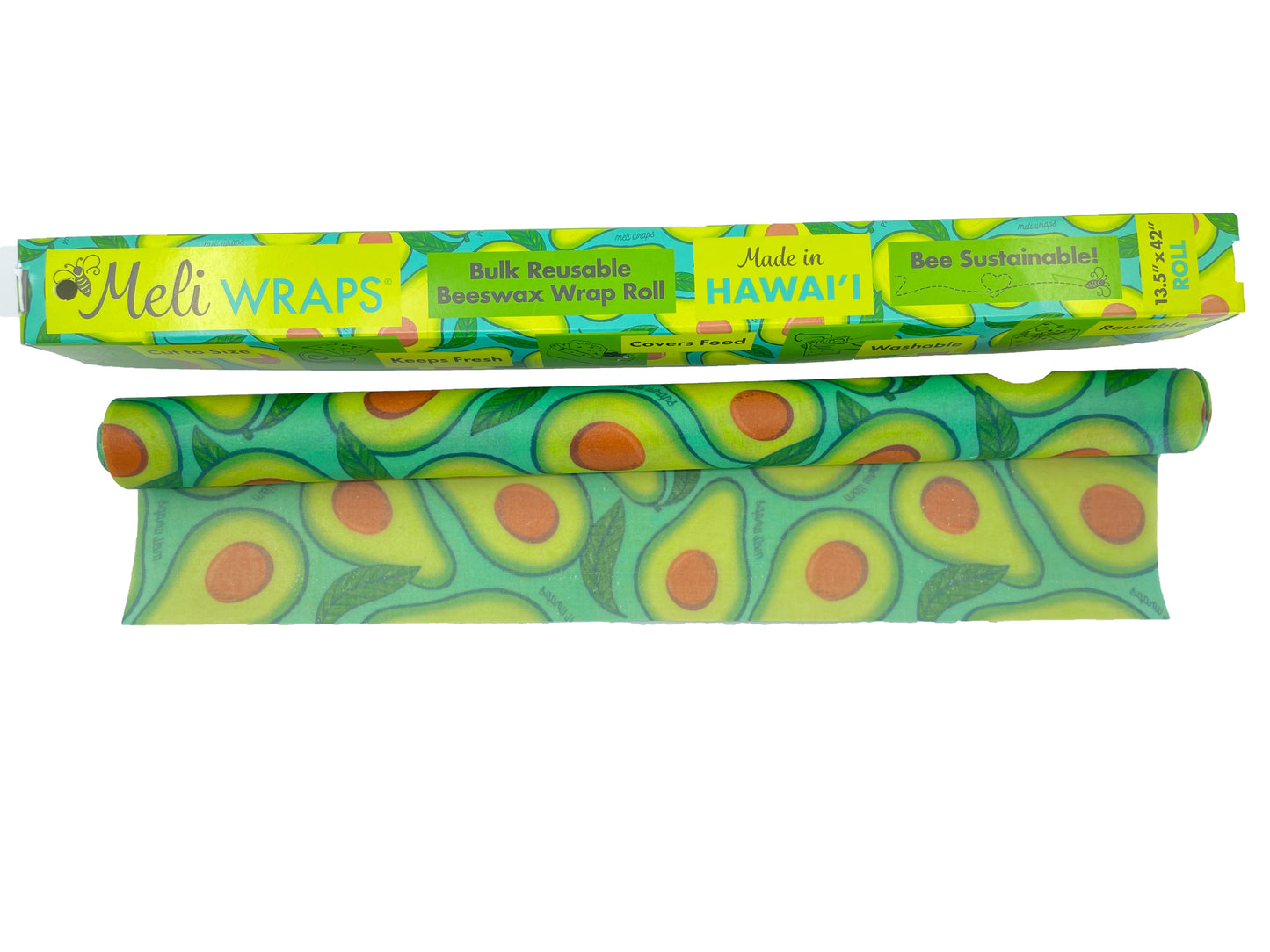 BULK ROLL Beeswax Wrap - Avocado Print