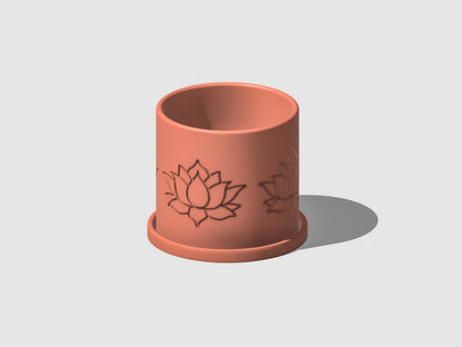 Lotus Flower Planter with Drainage | 3D-Printed Plant Pot