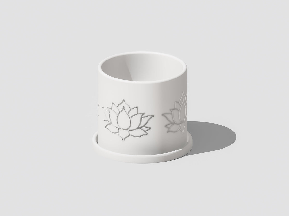 Lotus Flower Planter with Drainage | 3D-Printed Plant Pot