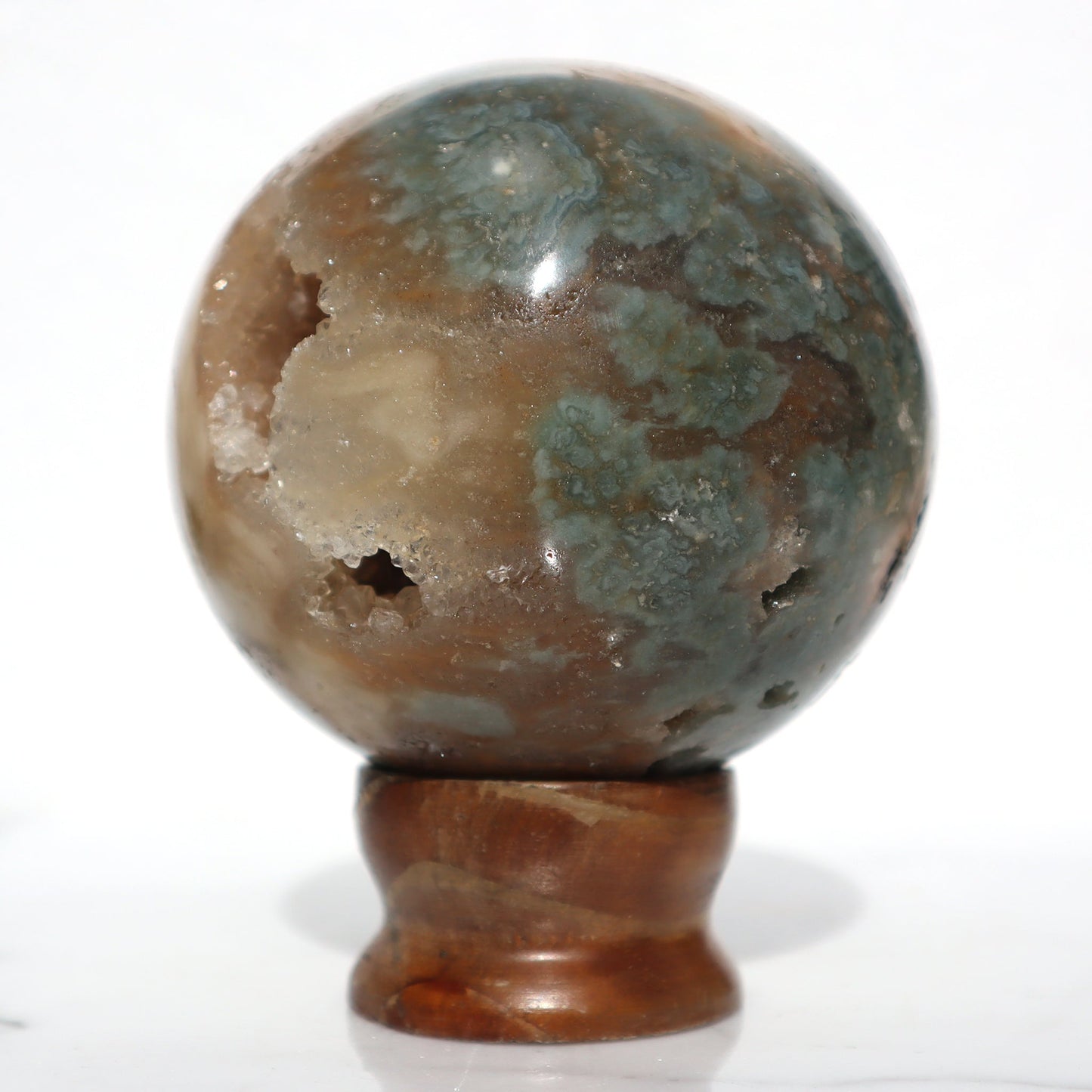 Rare Agate and Stalactites Sphere – agate and crystals sphere