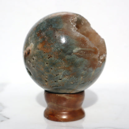 Rare Agate and Stalactites Sphere – agate and crystals sphere