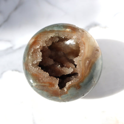 Rare Agate and Stalactites Sphere – agate and crystals sphere