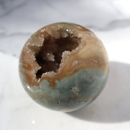 Rare Agate and Stalactites Sphere – agate and crystals sphere