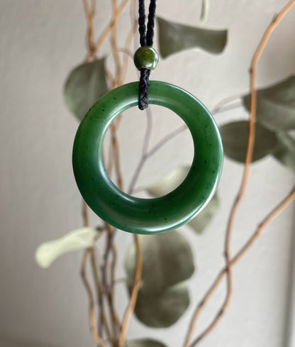 Round Jade Pendant 37.5mm – Natural Green Nephrite Jade Jewelry