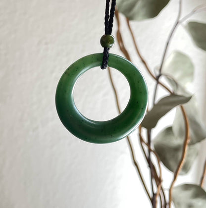 Round Jade Pendant 37.5mm – Natural Green Nephrite Jade Jewelry