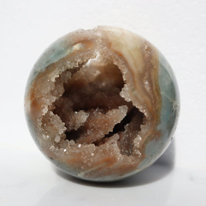 Rare Agate and Stalactites Sphere – agate and crystals sphere