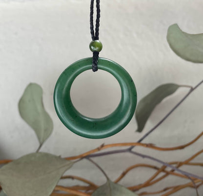 Round Jade Pendant 37.5mm – Natural Green Nephrite Jade Jewelry