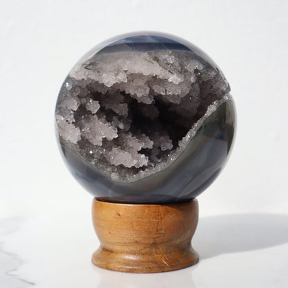 Agate Sphere with Stalactites
