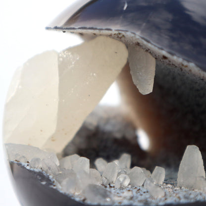 Agate Sphere with Calcite Formations