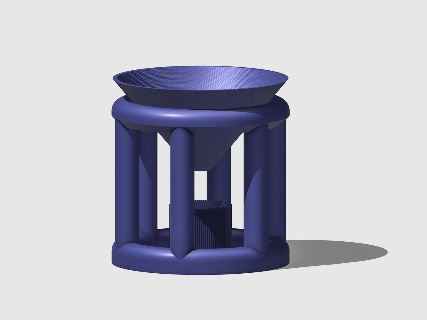 Conduit Plant Stand with Planter & Catch – Navy Pots & Planters