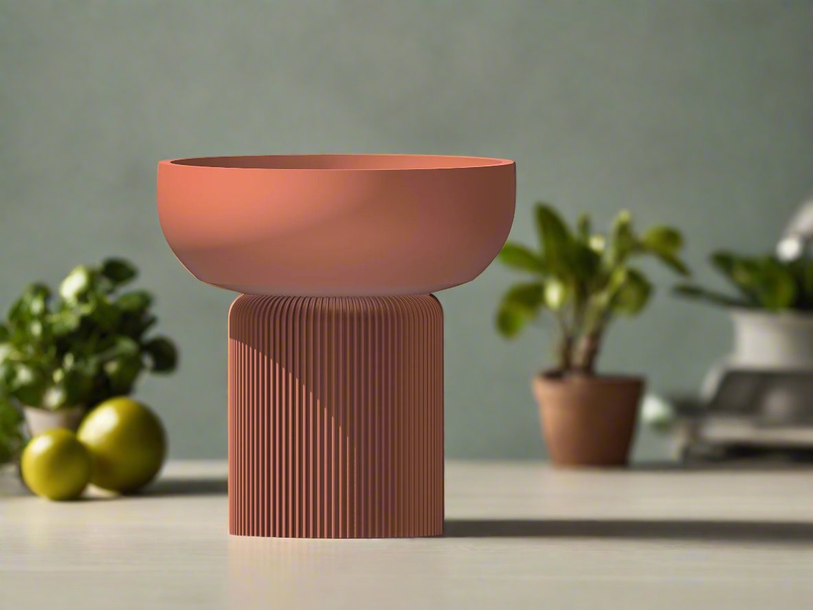 Modern Pedestal Planter, Two-Piece Plant Pot